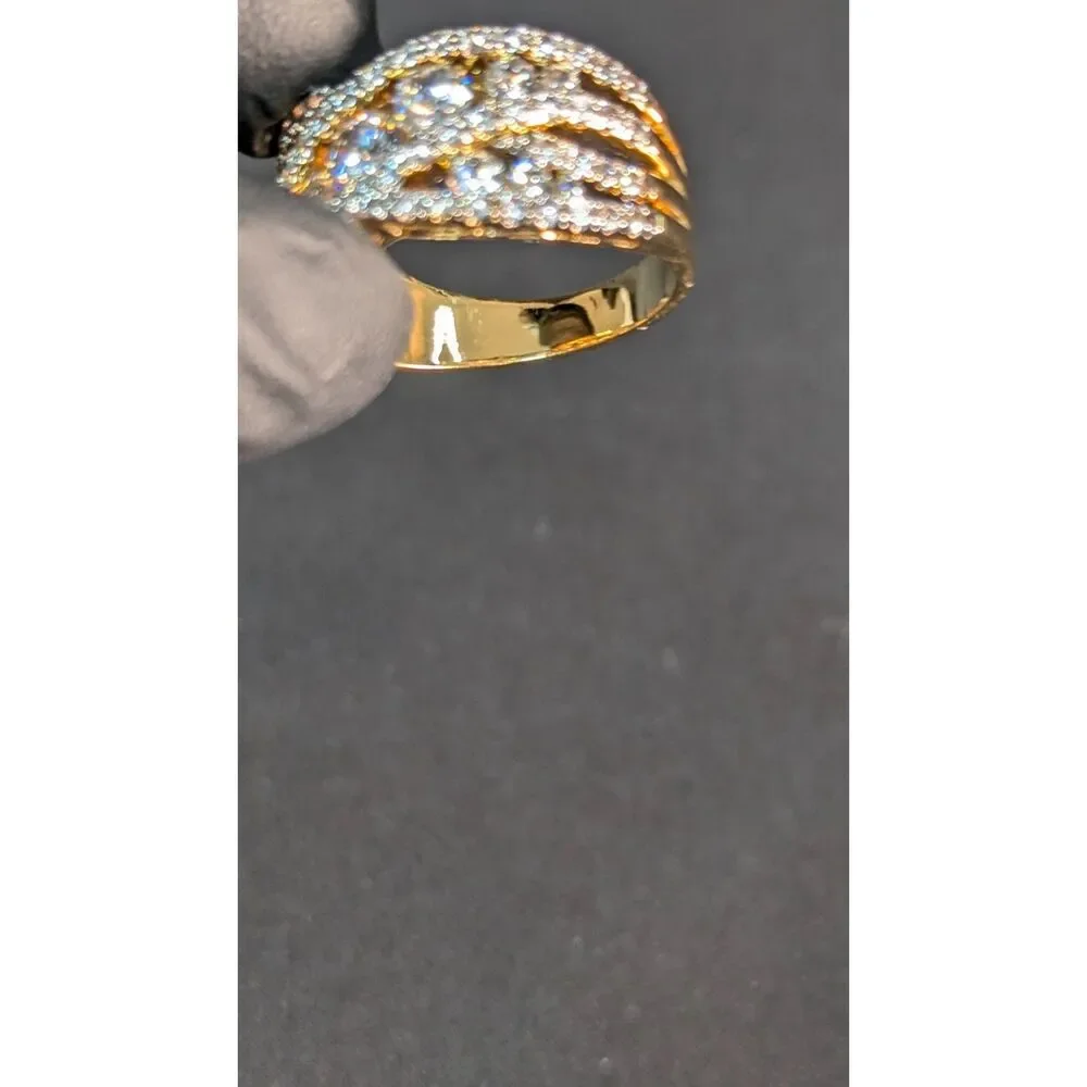 Danbury Mint Five Carat Kiss Ring Size 10 Gold 18k Plated 75 Diamonisse Gemstone